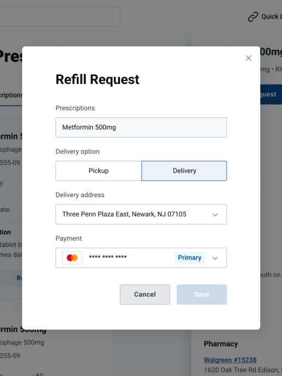 Horizon BCBS Member Patient Portal – Refill Request