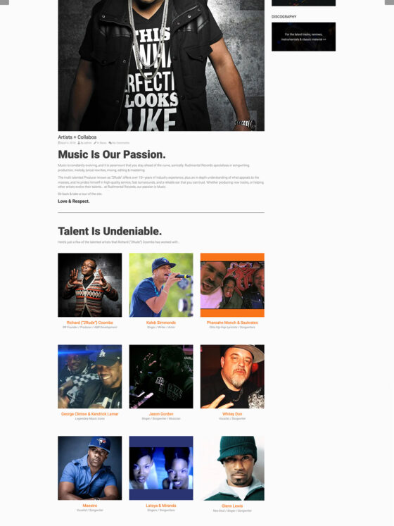 Rudimental Records About Us Page